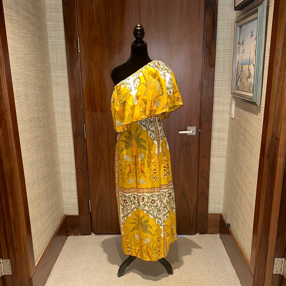 Johanna Ortiz Tropical Yellow One-Shoulder Dress - Picture 2 of 8